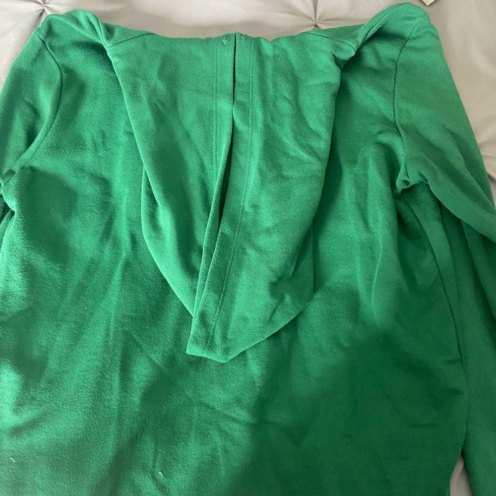 Green crop hoodie